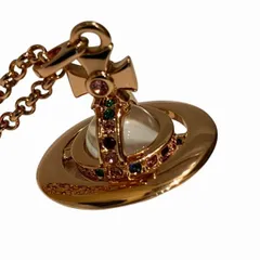 ヴィヴィアン・ウエストウッド　オーブ　タイニー　ペンダント　ネックレス　真鍮　ラインストーン　レディース