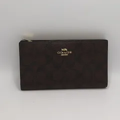 美品 コーチ 長財布 シグネチャー ブラウンカラー メンズ/レディース INB 2000000 NSK