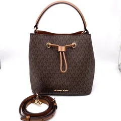 【中古】良品 MICHAEL KORS マイケル コース ロゴ 巾着 2way レザー ハンド ショルダー バッグ eH0779A
