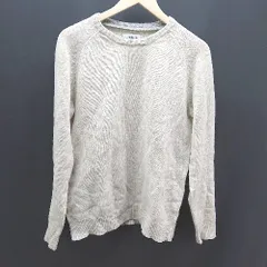 ◇ UNITED ARROWS クルーネック ケーブル 起毛 シンプル 秋冬物 長袖 ニット サイズL クリーム系 レディース E  【1304210015939】