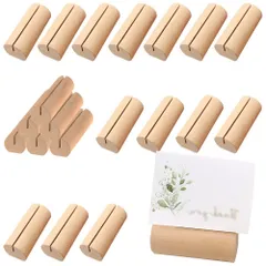 【特価】カードスタンド 木製 メモスタンド 写真立て 名刺ホルダー 家 結婚式装飾 おしゃれ 座席指定 メモクリップ オフィス 机上用品 文房具 円柱形 20個セット