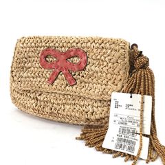 新品 未使用 ANYA HINDMARCH アニヤハインドマーチ リボン セカンド クラッチ バッグ ポーチ レディース 24g菊MZ