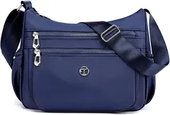 T.Y.ryanryan 母の日 ショルダーバッグ レディース 斜めがけ 軽量 ナイロン 肩掛け( ネイビー)