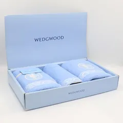 未使用品 箱付 ウェッジウッド WW701F 青 フェイスタオル2枚×ウォッシュタオル1枚 OGH 2000000