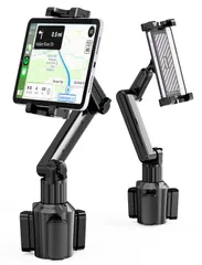 【令和6年新登場】TOPGO 車載タブレットカップホルダー ドリンクホルダー 伸縮アーム iPad 車用スタンド 360度回転 取り付け簡単 安定して揺れない 1529センチのタブレットやスマートフォンに対応のサムネイル