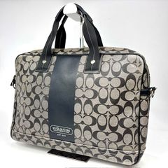 COACH コーチ ビジネスバッグ ブリーフケース 2way ハンドバッグ ショルダーバッグ 斜め掛け 肩掛け A4 PC可能 シグネチャー メンズ レディース ユニセックス B-217