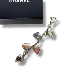 シャネル　CHANEL ハートモチーフ　キーリング　バッグチャーム　2009年製造　チェーン　フラワー　キーホルダー　シルバー金具