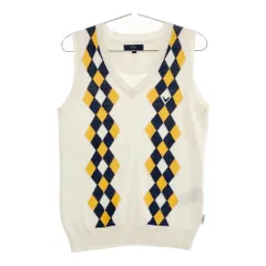 サイズ：L CALLAWAY キャロウェイ  ウール混 Vネック ニットベスト ダイヤ柄 ホワイト系 [240101534505] ゴルフウェア レディース ストスト