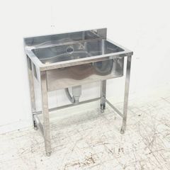 未使用B品 1槽シンク W750×D450×H800 流し台 ステンレスシンク 業務用シンク 厨房 　①