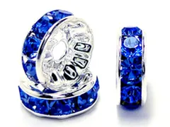 ロンデル 平型(シルバー)(ブルー)(6mm)(100個)