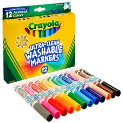 クレヨラ (Crayola) マーカー 水で落とせるマーカーペン 12色 太字 正規品 587812