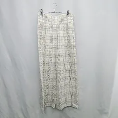 ◇ Θ green label relaxing グリーンレーベルリラクシング チェック柄 ワイドパンツ サイズ36 ベージュ系 レディース E  【1503050025584】