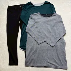 【まとめ売り】CLOSSHI クロッシー Freude フロイデ しまむら 3点セット レディース Lサイズ  XLサイズ 大きめ シンプル カジュアル 無地 長袖 七分袖