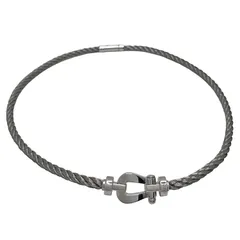 FRED フレッド Force10 LM フォース10 LM チョーカー ネックレス Au750 ホワイトゴールド Steel Cable スチールケーブル 750WG K18WG 18KWGのサムネイル