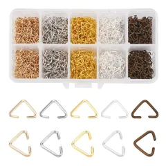 【数量限定】三角形 リング 接続金具 アクセサリーパーツ 5色 オープンジャンプリング 1600個/箱 アクセサリーパーツ(320個/色) PandaHall