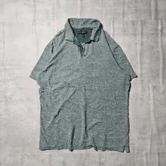 『 BANANAREPUBRIC / バナナリパブリック 』 ボーダー柄スキッパーポロシャツ / Lサイズ / グリーン色 柔らかくて肌触りの良さが魅力のコットン生地 快適な着心地を実現 細いボーダー柄と絶妙なグリーン色