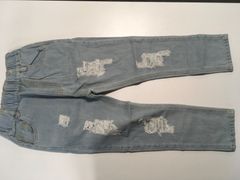 子供用　ダメージジーンズ　薄水色　48