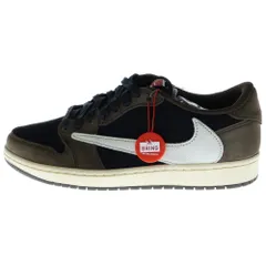 NIKE (ナイキ) ×TRAVIS SCOTT AIR JORDAN 1 LOW OG SP-T トラビススコット エアジョーダン1 ダークモカ ローカットスニーカー ブラック/ブラウン US9.5/27.5cm CQ4277-001