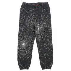16AW シュプリーム SUPREME Spider Web Sweat pant スパイダーウェブ 蜘蛛の巣 スウェットパンツ イージー 総柄 ボトムス ブラック ホワイト M メンズ のサムネイル