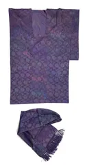 きもの蔵 ◆ 別誂え リバーシブル袷コート＋マフラー［未着用］