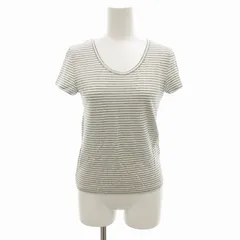 B&Y ユナイテッドアローズ BEAUTY&YOUTH ビューティー&ユース 美品 Tシャツ カットソー ボーダー ラメ 半袖 白 ホワイト グレー /FF ■GY14