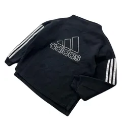 アディダス adidas キッズ ジュニア 150 スウェット トレーナー ブラック 黒 スポーツ タウンユース 日常 休日 着回し 人気 定番■D333