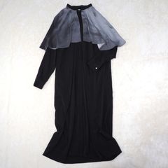 美品【CHiNPAN×HARE　ハレ】ケープデザインワンピース FREESIZE 黒 ロングワンピース 水墨画 コラボ