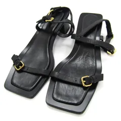 ザラ サンダル バックストラップ チャンキーヒール 靴 黒 レディース 36サイズ ブラック ZARA 【中古】