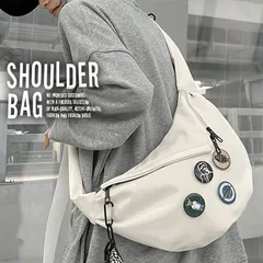 ボディバッグ バッグ サコッシュ NEK メンズ レディース ワンショルダー 三日月 ipad 斜め掛け カスタム 7987336 (ホワイト)