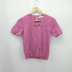 ◇ ⊂ Debut de Fiore デビュー・ド・フィオレ 装飾 半袖 装飾首開けカットソー サイズ38 ピンク系 レディース E  【1506300022432】