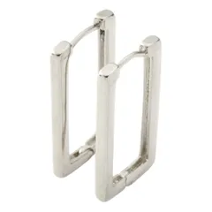 【シルバー×ピアス】[Cream dot. クリームドット公式] ピアス レディース フープ 金属アレルギー ニッケルフリー 中折れ キャッチレス 開閉式 スクエア 四角 メタル 上品 エレガント シンプル