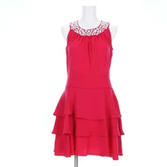 ★SALE 64％OFF★ キャバドレス パーティ ミニワンピ ビジュー ノースリーブ ミニスカ ティアード S  ピンク 【エミリアウィズ EmiriaWiz】