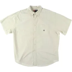 古着 90年代 ラルフローレン チャップス シアサッカー 半袖 ボタンダウン ストライプシャツ メンズXXL相当 ヴィンテージ/eaa537267