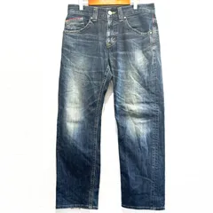 日本製◎ (^w^)b EDWIN エドウィン BLUE TRIP デニムパンツ ジーンズ ジーパン 綿 ストレッチ ボタンジップ 古着 アメカジ 革ラベル 人工皮革 EB0004 ストレート インディゴブルー メンズ サイズw30