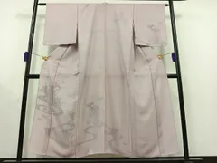 平和屋着物▽訪問着　無双　紗袷　紗×絽　南天枝葉文　正絹　逸品　DAAV5435az 平和屋着物▽訪問着 無双 紗袷 紗×絽 草花文 銀彩 正絹 逸品