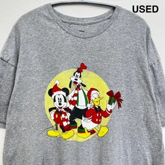 ユーズド 古着 ディズニー ミッキー グーフィー ドナルド US古着 USA古着 アメカジ  Tシャツ ロゴ Tシャツ メンズ 半袖 かわいい 2XLサイズ グレー