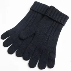 極美品●HERMES エルメス カシミヤ100％ ニット 手袋/グローブ ダークグレー S イタリア製 メンズ 秋冬おすすめ◎　q05-st30320-961のサムネイル