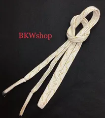 used　帯締め　＜正絹＞　礼装用白・金模様　婚礼　式典　結婚式　着物のサムネイル