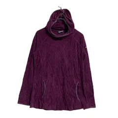 Columbia フリース ロゴ パーカー M レディース パープル コロンビア プルオーバー 薄手 古着卸 アメリカ仕入 a601-6201