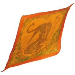 【HERMES エルメス】プリーツスカーフ シルク JUNGLE LOVE ジャングル・ラブ シルク