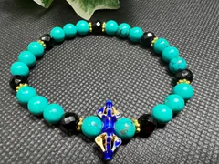 バジュラ銀&トルコ石ブレスレット❣️ 結界張って　魔除け　幸福呼ぶ❣️