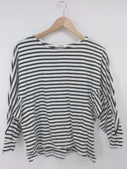 ◇ Sonny Label URBAN RESEARCH ボーダー ドルマン 長袖 Tシャツ カットソー サイズF ホワイト ブラック系 レディース P  【1307150014659】