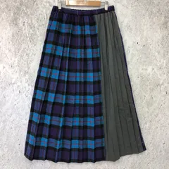 AMERICAN HOLIC アメリカンホリック シャギー チェック プリーツスカート ブルー / グレー Lサイズ 〇◇