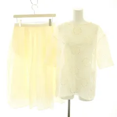 セオリーリュクス セットアップ SIMPLE FLR FYELET MOSA シャツ ブラウス 半袖 38 シンプルFLRフィレットソリド SIMPLE FLR FYELET SOLIE スカート ロング マキシ フレア 40 花柄 カットレース アイボリーのサムネイル