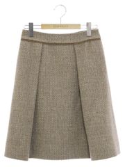 フォクシーブティック Skirt Tweed Trapeze 38775 スカート 38 ブラウン ITBXWF0U1ORC