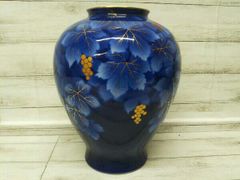 廃盤！希少！】深川製磁 瑠璃 葡萄 花生 14号 38cm 高級美術品 有田焼