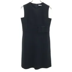 FOXEY NEW YORK フォクシーニューヨーク ノースリーブ 膝丈ワンピース 40 ネイビー レディース 古着