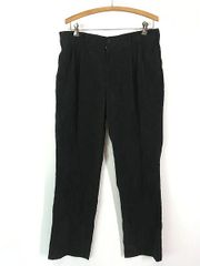 古着 90s Arnold Palmer 光沢 コーデュロイ タック パンツ テーパード 黒 W35 L31 古着 