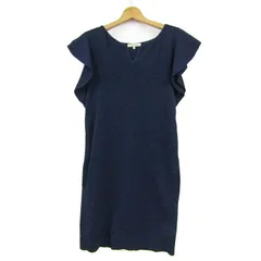 エポカ ニットワンピース トップス フリル袖 日本製 レディース 40サイズ ネイビー EPOCA 【中古】