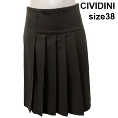 ◆ チヴィディーニ CIVIDINI プリーツスカート 膝丈スカート カーキ 38 M 9号 レディース S5V358のサムネイル